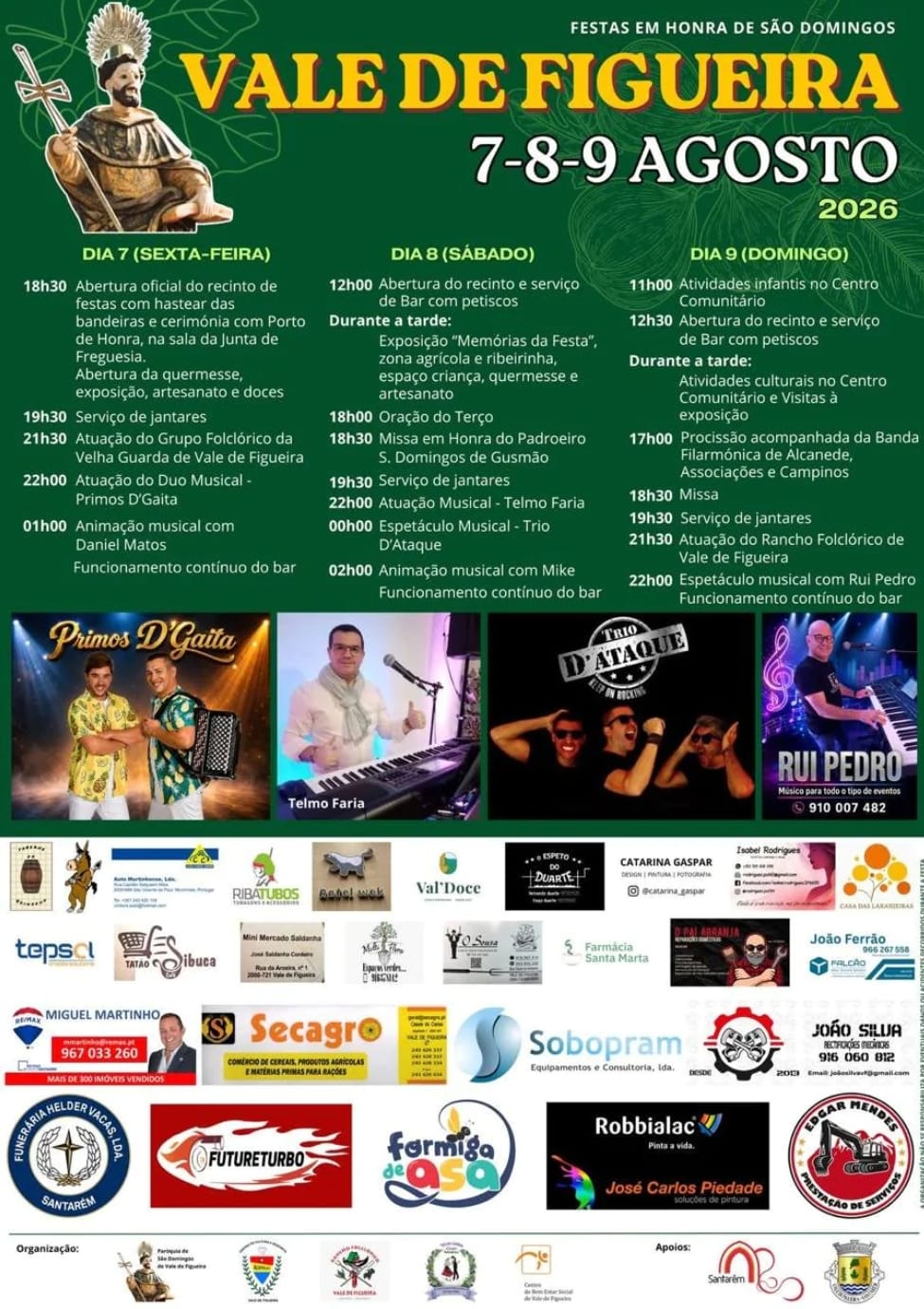 Cartaz Procissão em Vale de Figueira 2026
